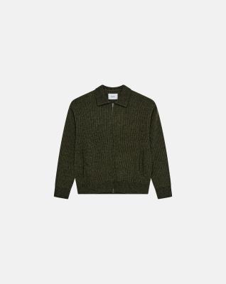 Cardigan m. zip 'floyd' | Ull | Grön -Resteröds Cardigan m. zip 'floyd' | Ull | Grön -Resteröds