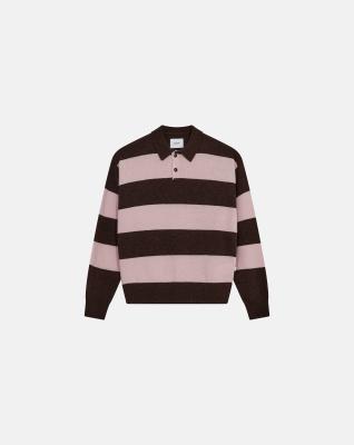Långärmad polo 'jacob' | Ull | Rosa/brun -Resteröds Långärmad polo 'jacob' | Ull | Rosa/brun -Resteröds