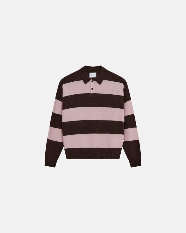 Långärmad polo 'jacob' | Ull | Rosa/brun -Resteröds
