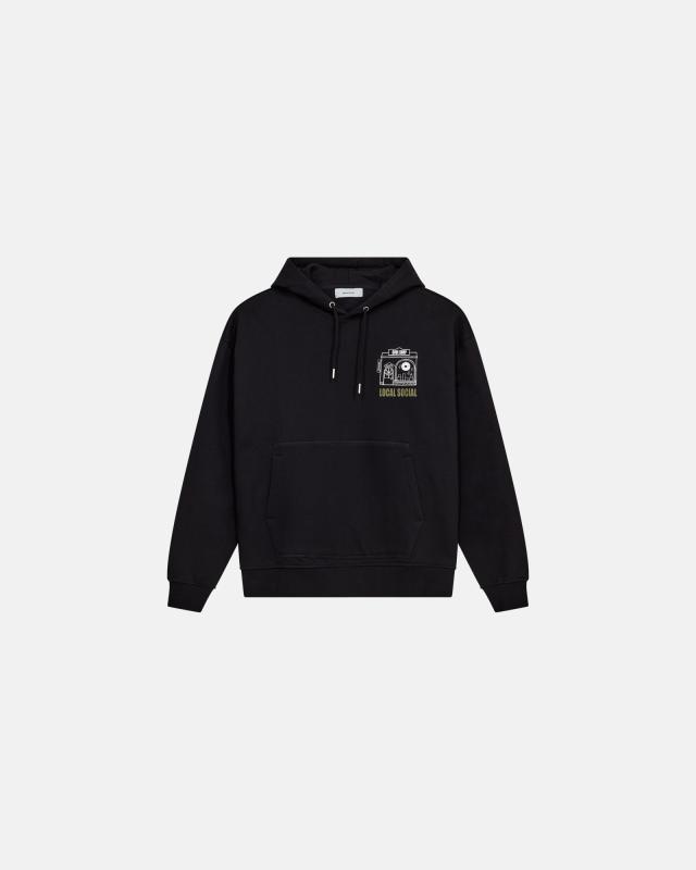 Sweatshirt med huva 'elliot' | 100% bomull | Svart -Resteröds