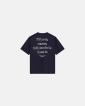 T-shirt med print 'tas' | 100% bomull | Navy - Resteröds