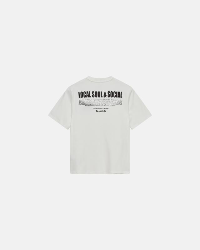 T-shirt med print 'tas' | 100% bomull | Vit -Resteröds