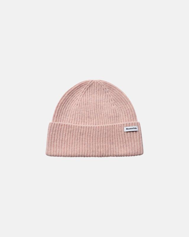 Beanie mössa | 100% ull | Rosa -Resteröds