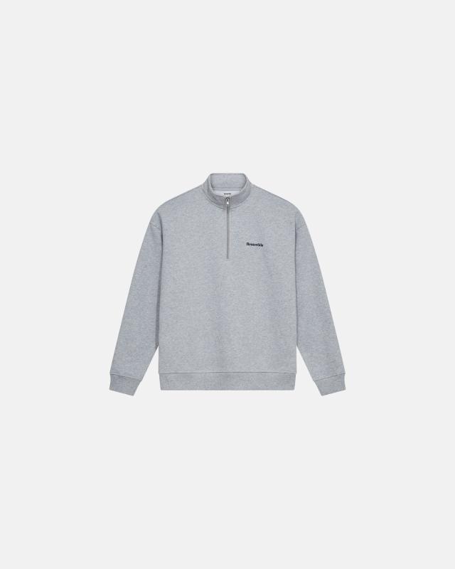 Sweatshirt med halfzip 'zack' | 100% bomull | Ljusgrå -Resteröds