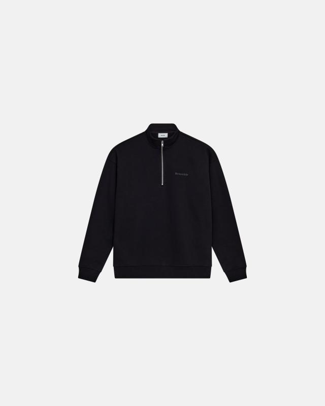 Sweatshirt med halvdragkedja 'Zack' | 100% bomull | Svart -Resteröds