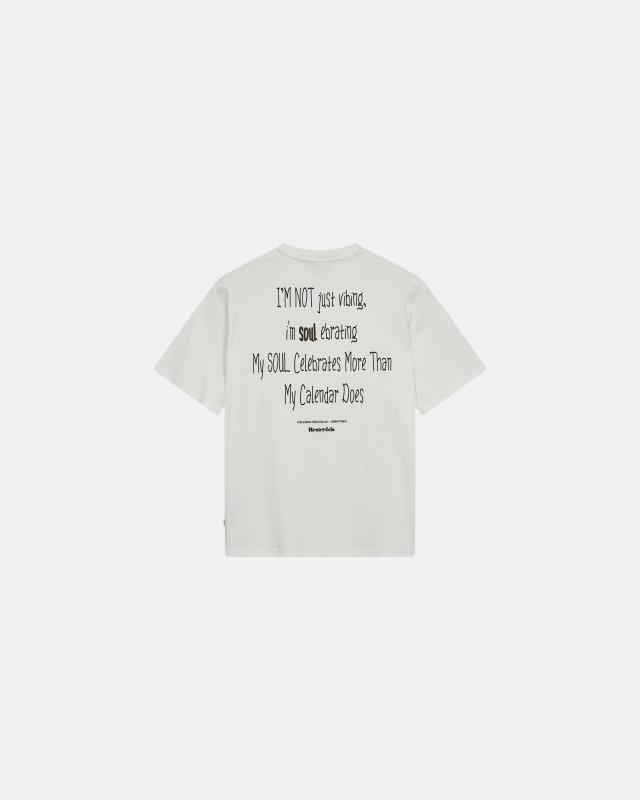 T-shirt med tryck 'tas', 100% bomull, Vit